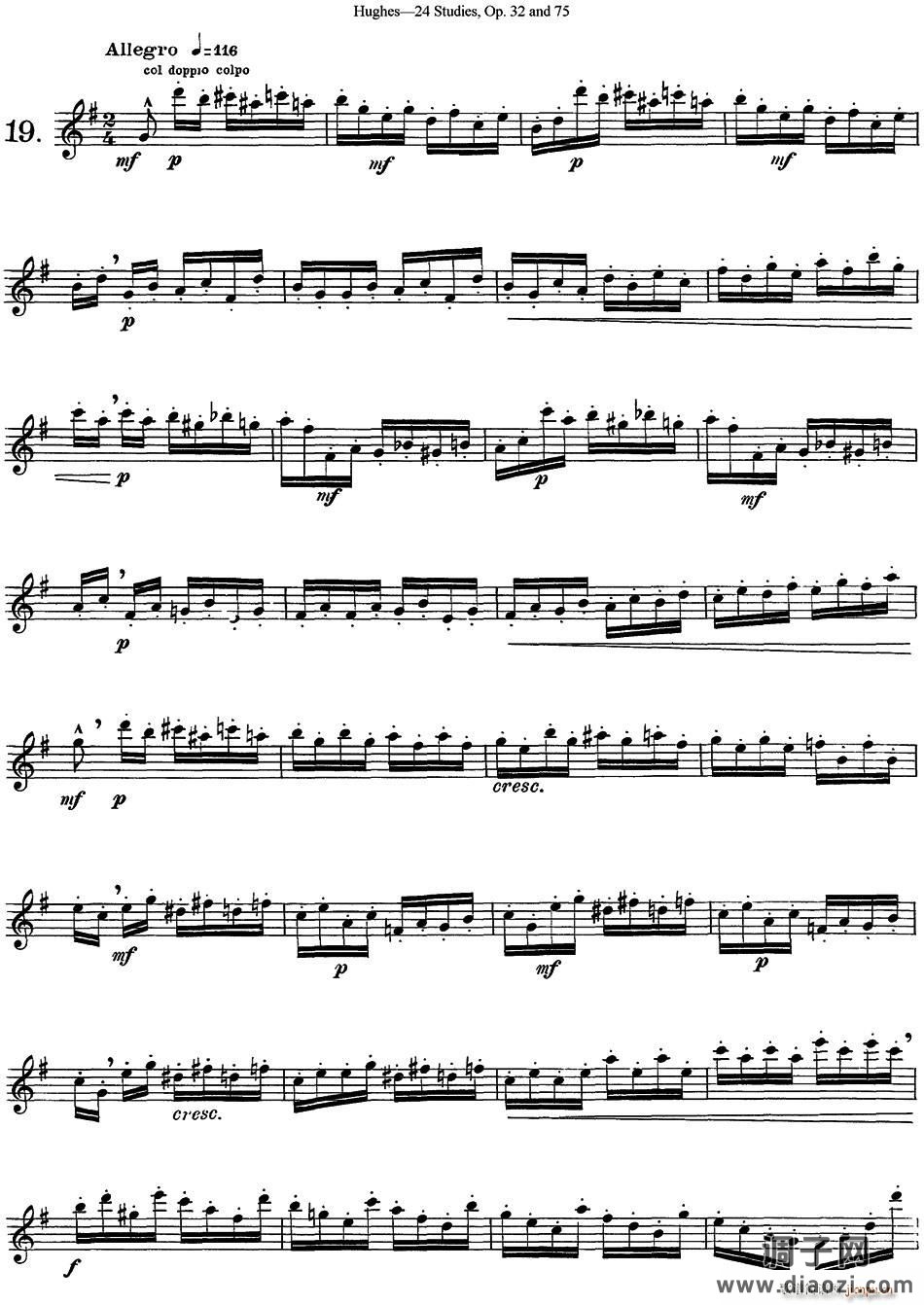 胡埃斯24首长笛练习曲Op 32(NO 19) 长笛