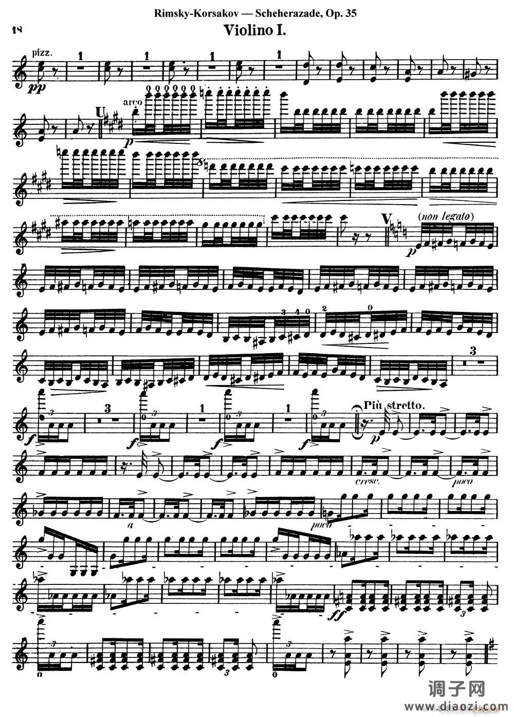 Scheherazade(Ⅳ)Op 35(第一小提琴)