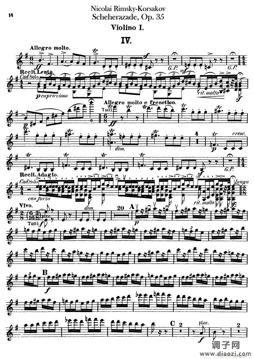 Scheherazade(Ⅳ)Op 35(第一小提琴)