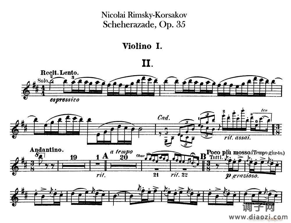 Scheherazade(Ⅱ)Op 35(第一小提琴)