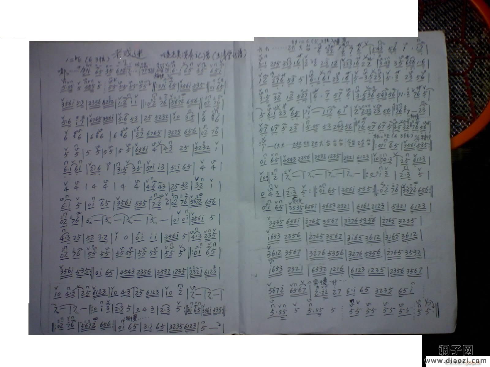 京胡 老戏迷 听姜克美演奏记谱