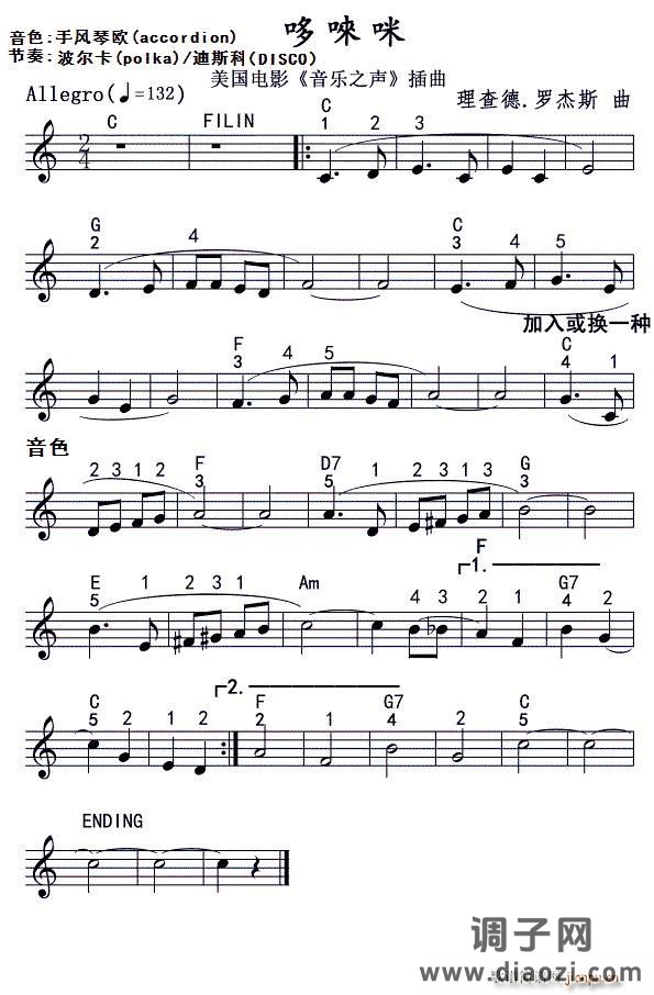 哆唻咪(电子琴一级考试)