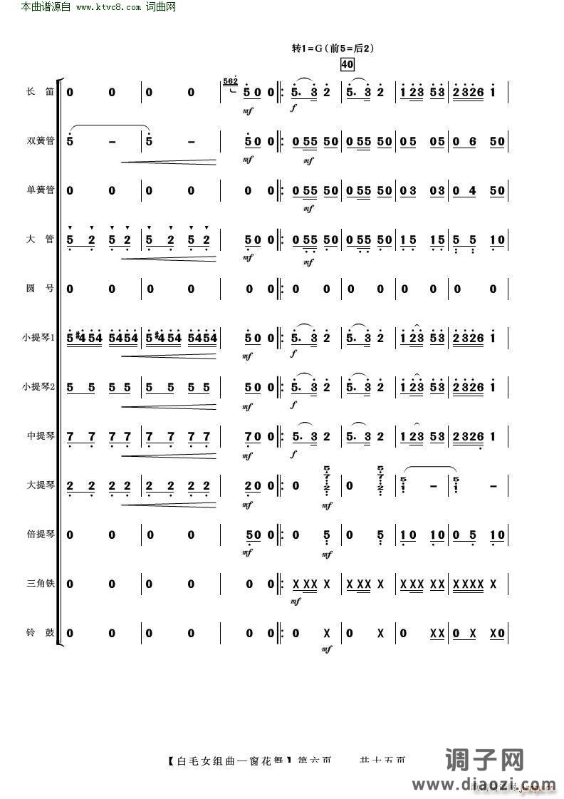 白毛女组曲—窗花舞( 管弦乐 )