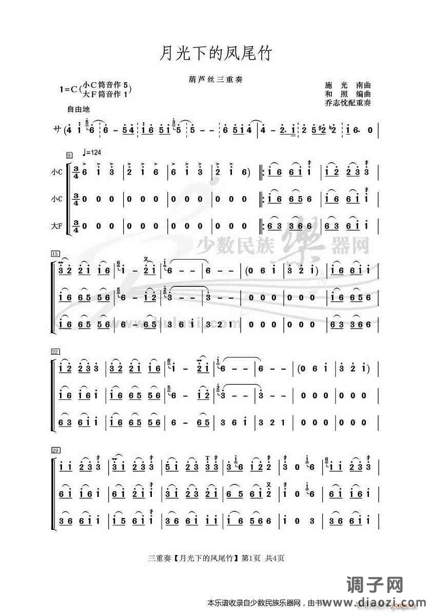 乔志忱配重奏】月光下的凤尾竹】葫芦丝