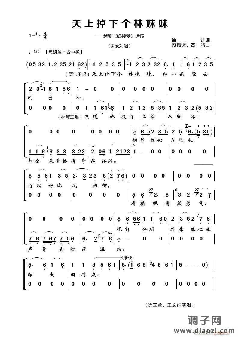 天上掉下个林妹妹(越剧《红楼梦》选段)