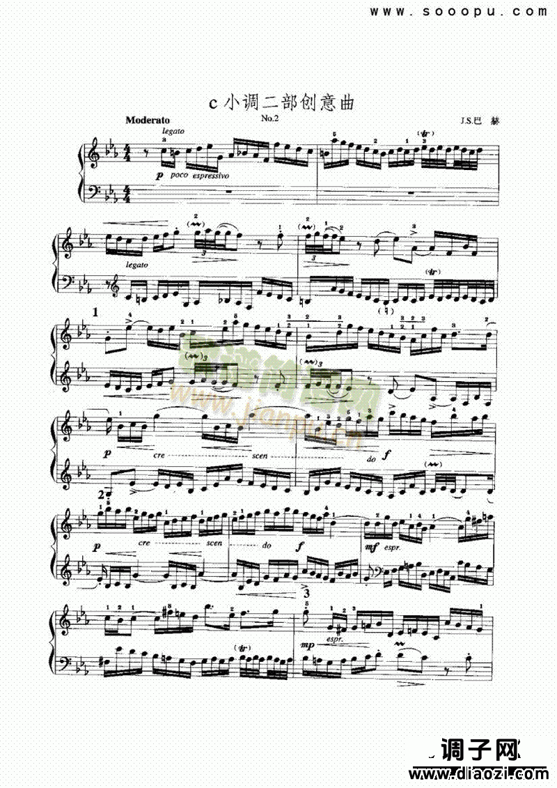 c小调二部创意曲 键盘类 手风琴