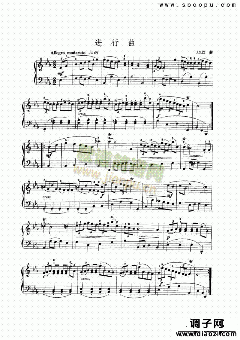 降E大调进行曲 键盘类 手风琴