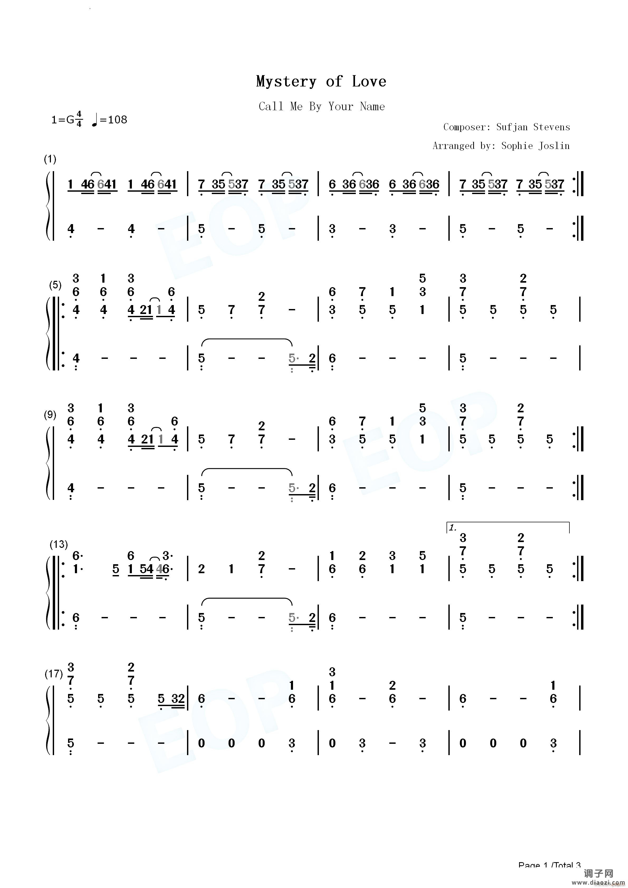 Mystery of Love爱的奥秘请以你的名字呼唤我插曲