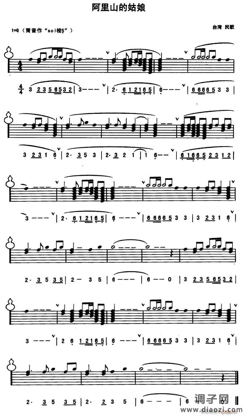 阿里山的姑娘（台湾民歌、 ）