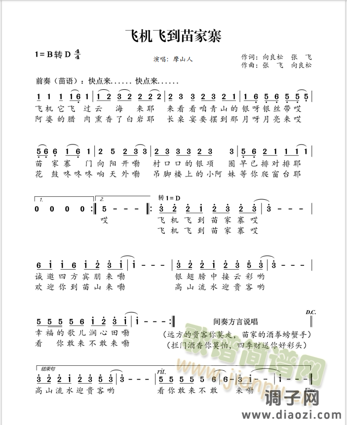 飞到飞到苗家寨