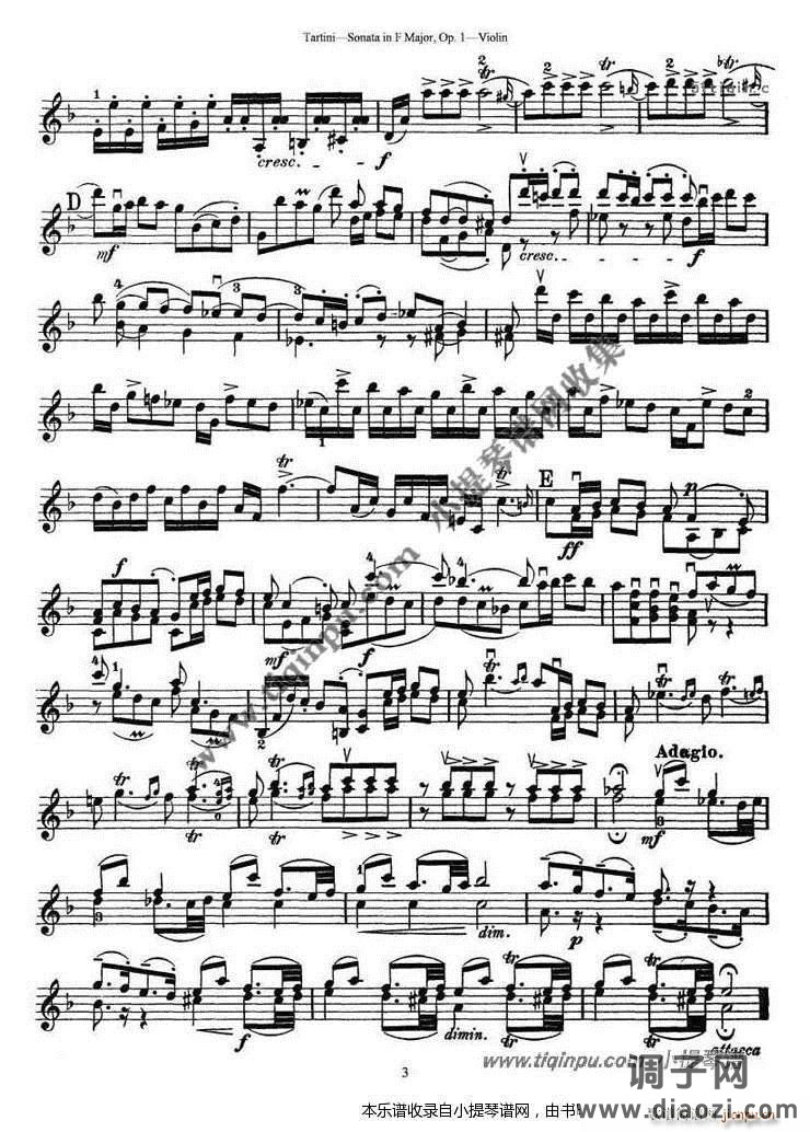 塔蒂尼F大调小提琴奏鸣曲 op 1