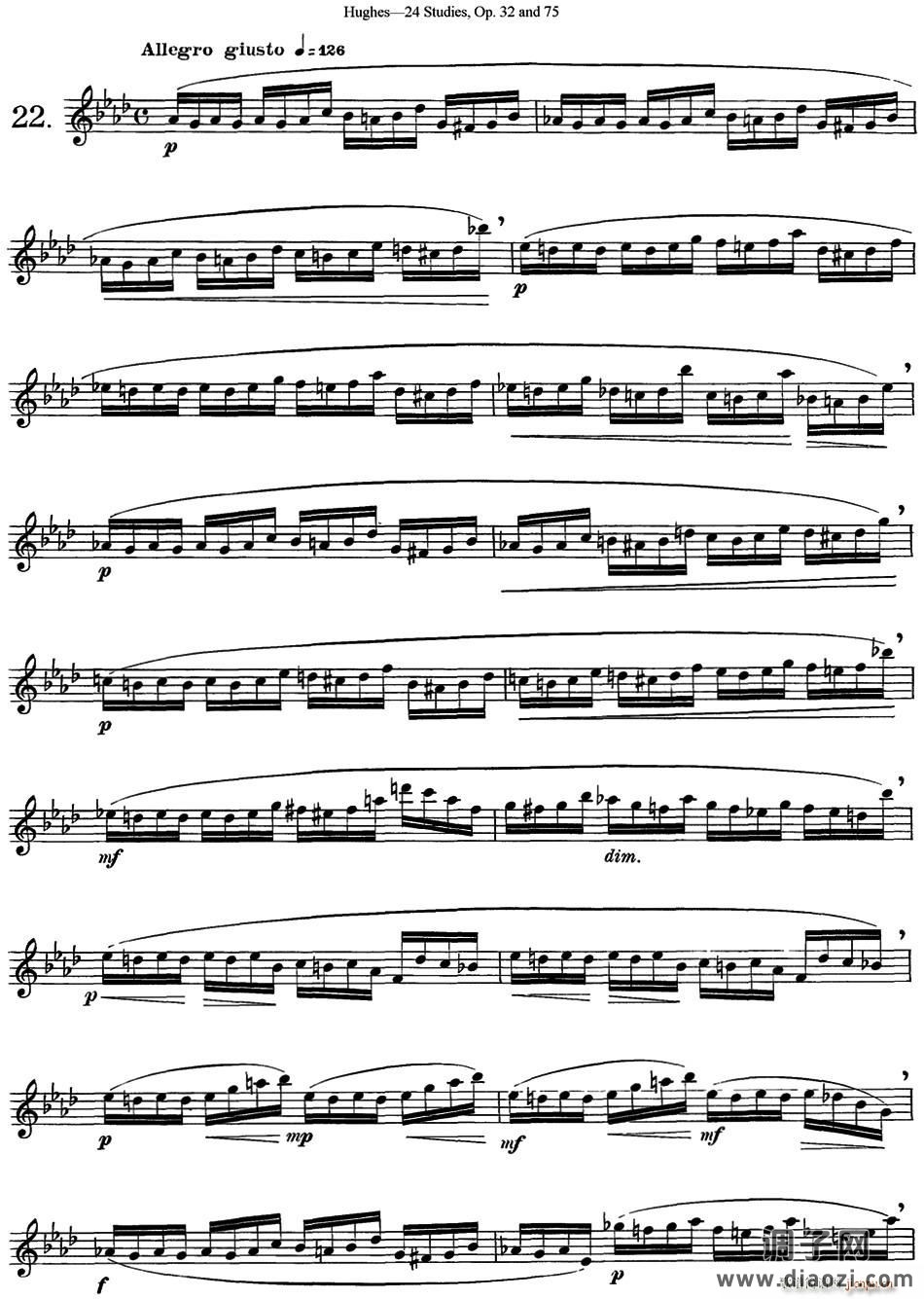 胡埃斯24首长笛练习曲Op 32（NO 22） 长笛