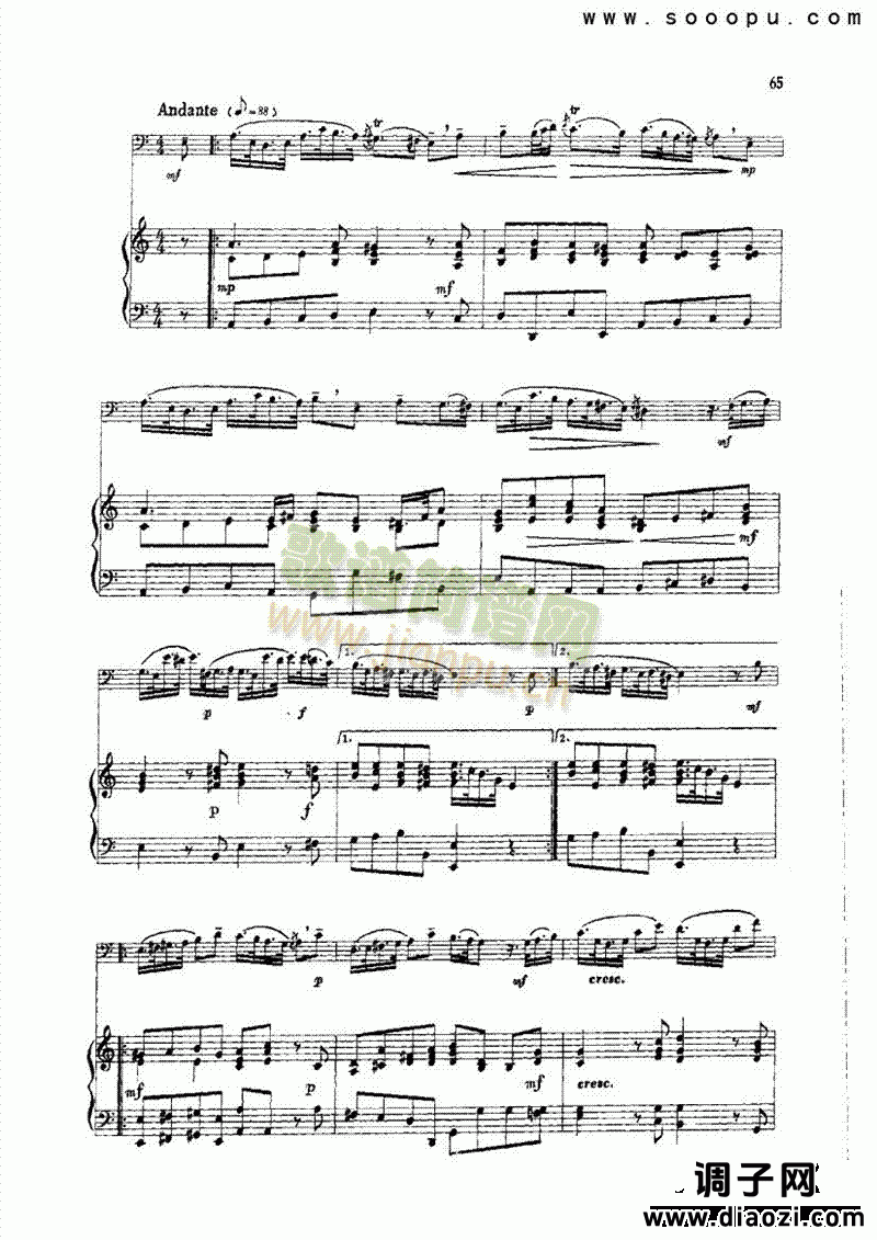 C大调奏鸣曲 管乐类 大管