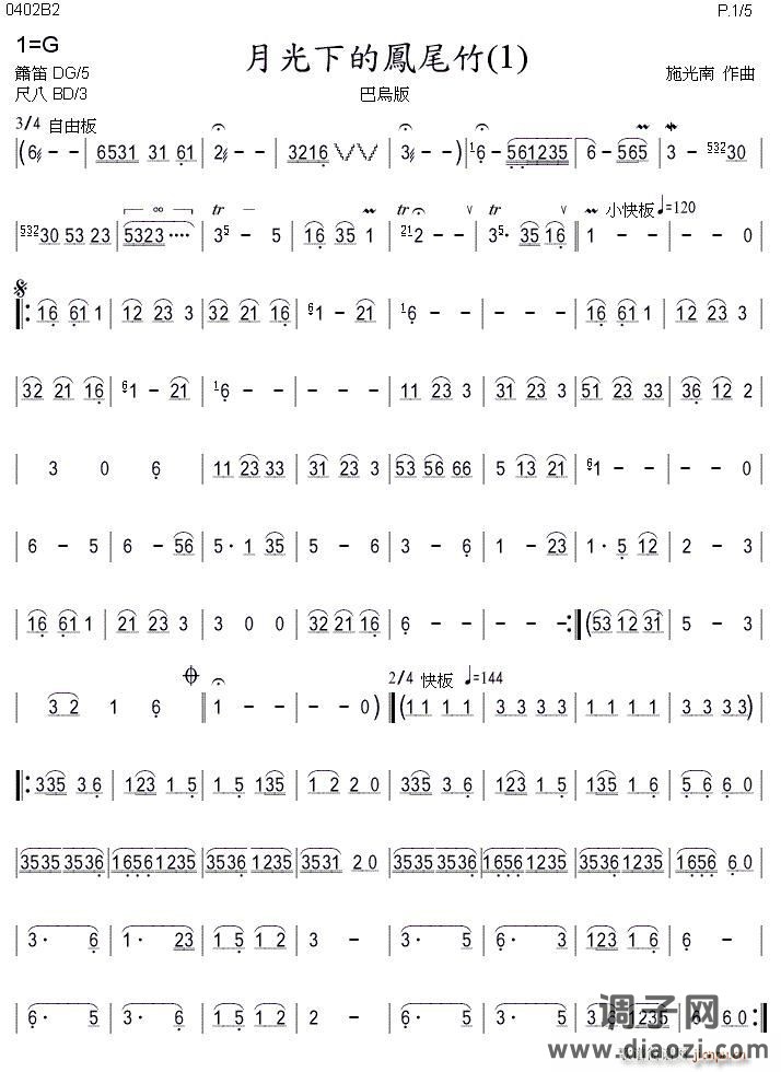 月光下的凤尾竹（巴乌、葫芦丝、声乐 ）