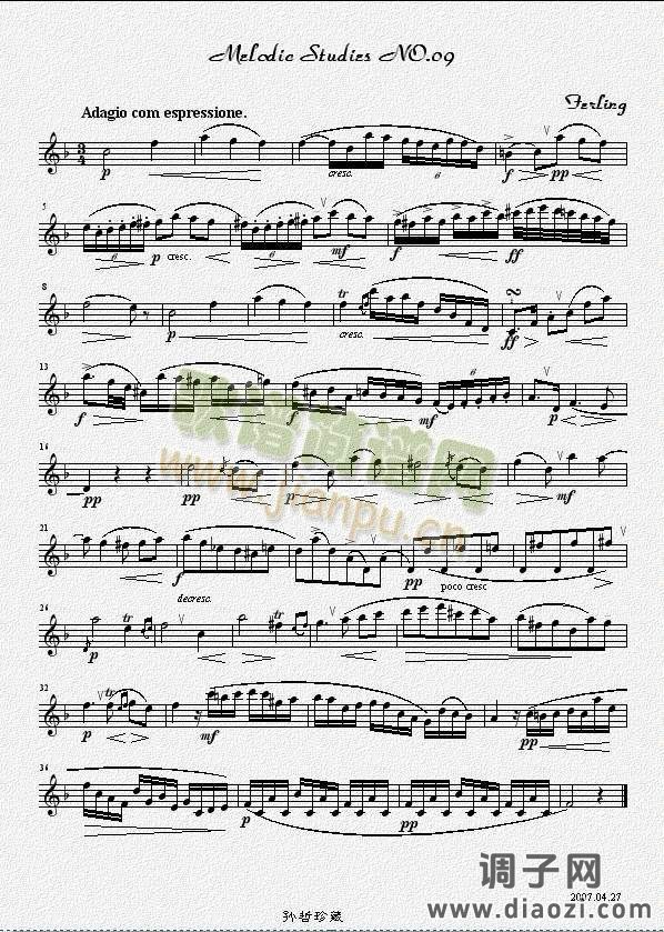 四十八首旋律练习曲之九