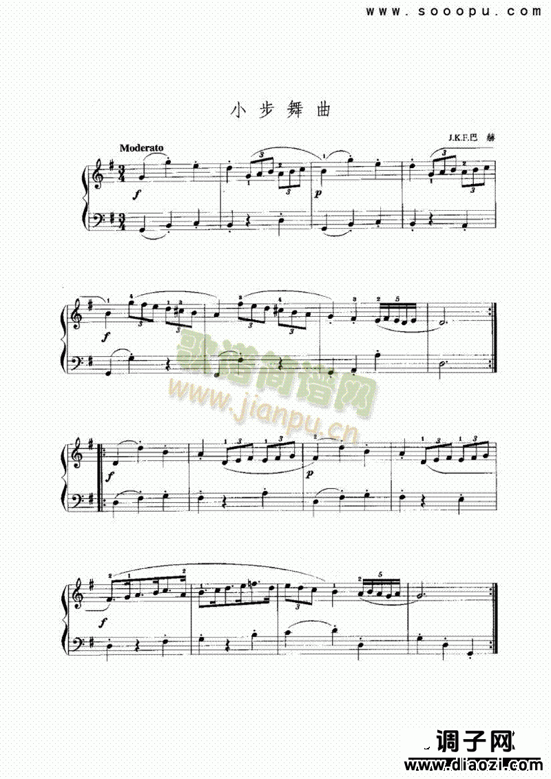 G大调小步舞曲 键盘类 手风琴