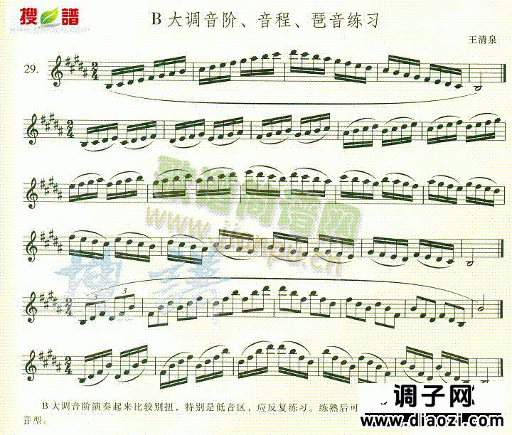 B大调音阶 音程 琶音练习