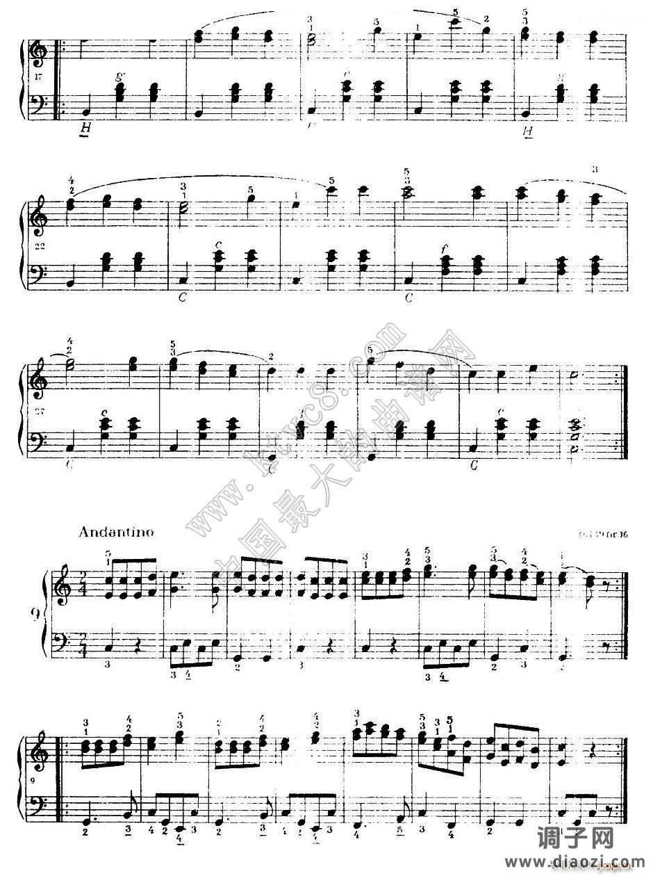 《车尔尼手风琴练习曲集》（第Ⅰ册） （1—9）