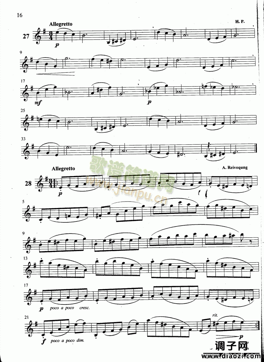 萨克斯管练习曲第100—016页