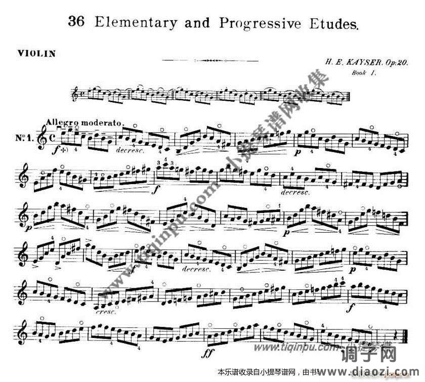 开塞36首小提琴练习曲（1-9）