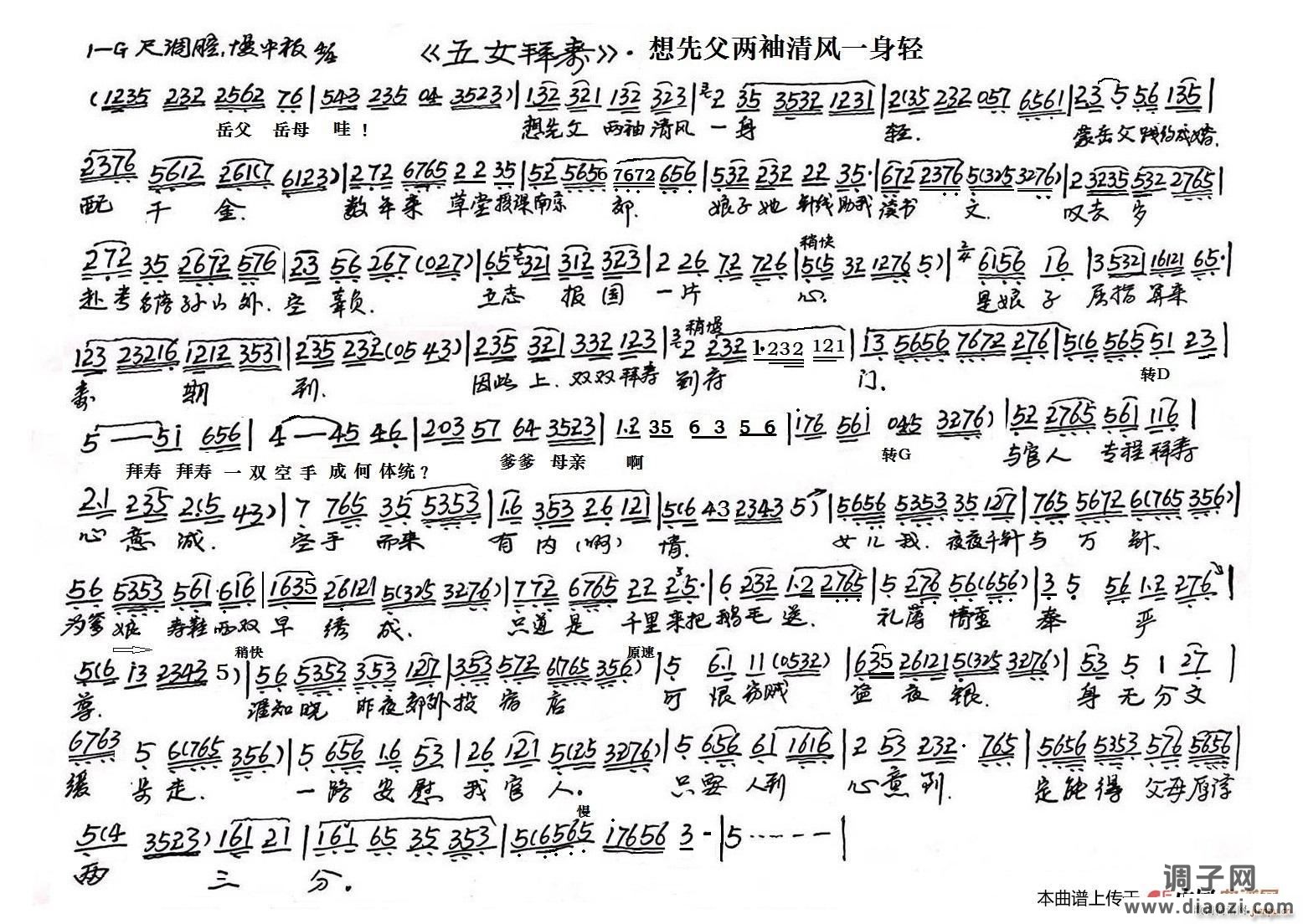 想先父两袖清风（越剧 五女拜寿选段）