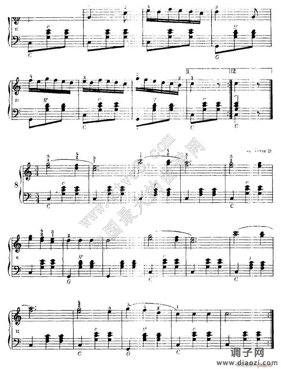 《车尔尼手风琴练习曲集》（第Ⅰ册） （1—9）