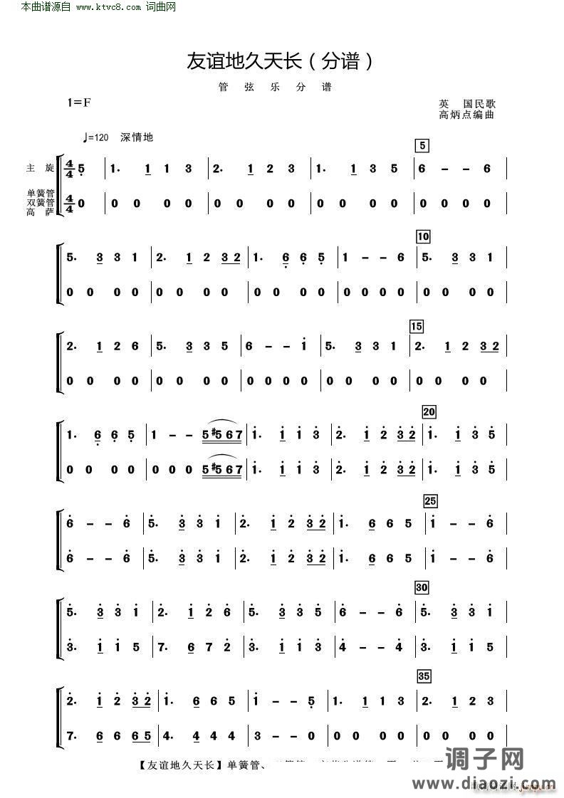 友谊地久天长( 管弦乐分谱 )