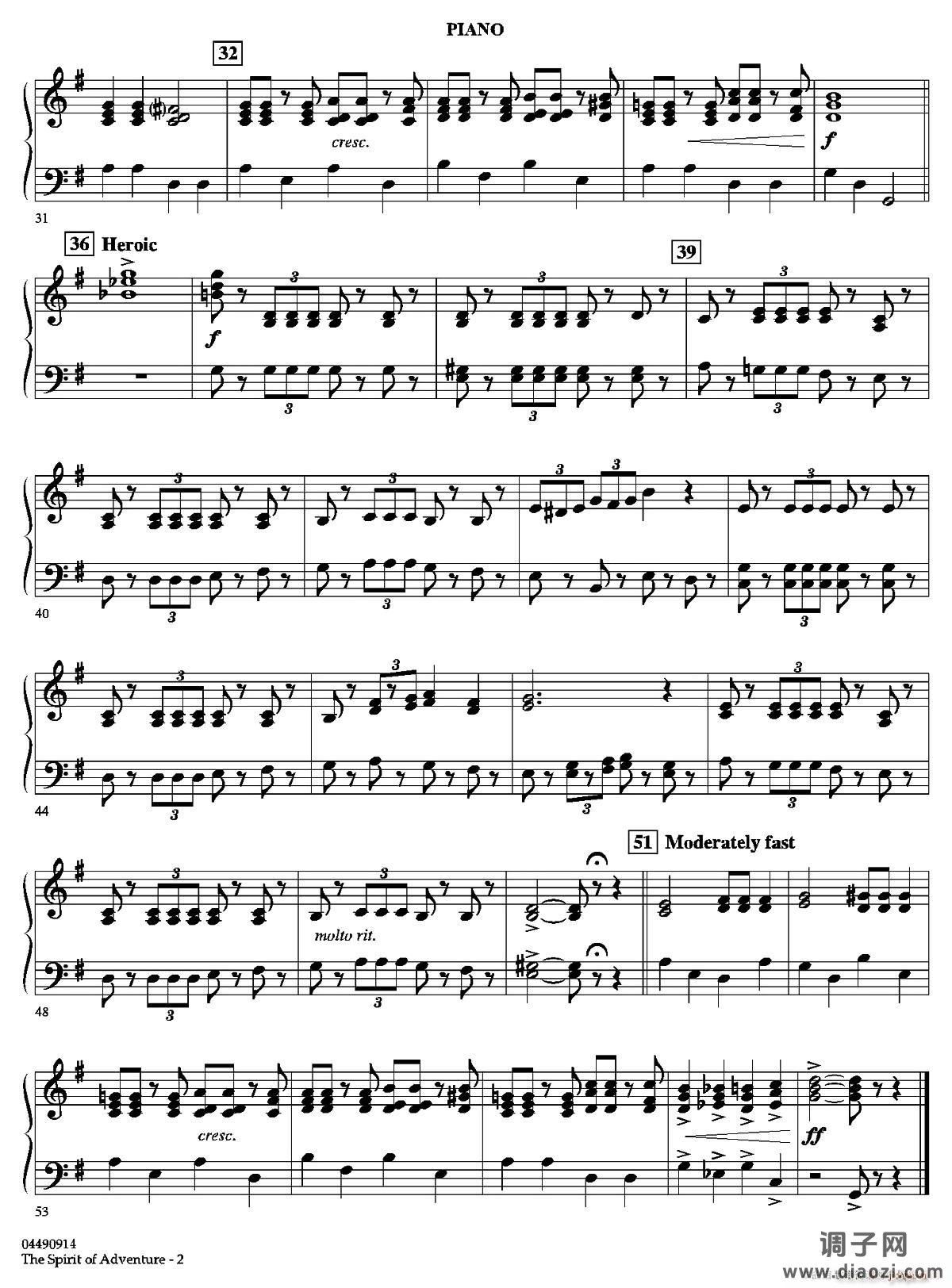 The Spirit of Adventure（交响弦乐团分谱）