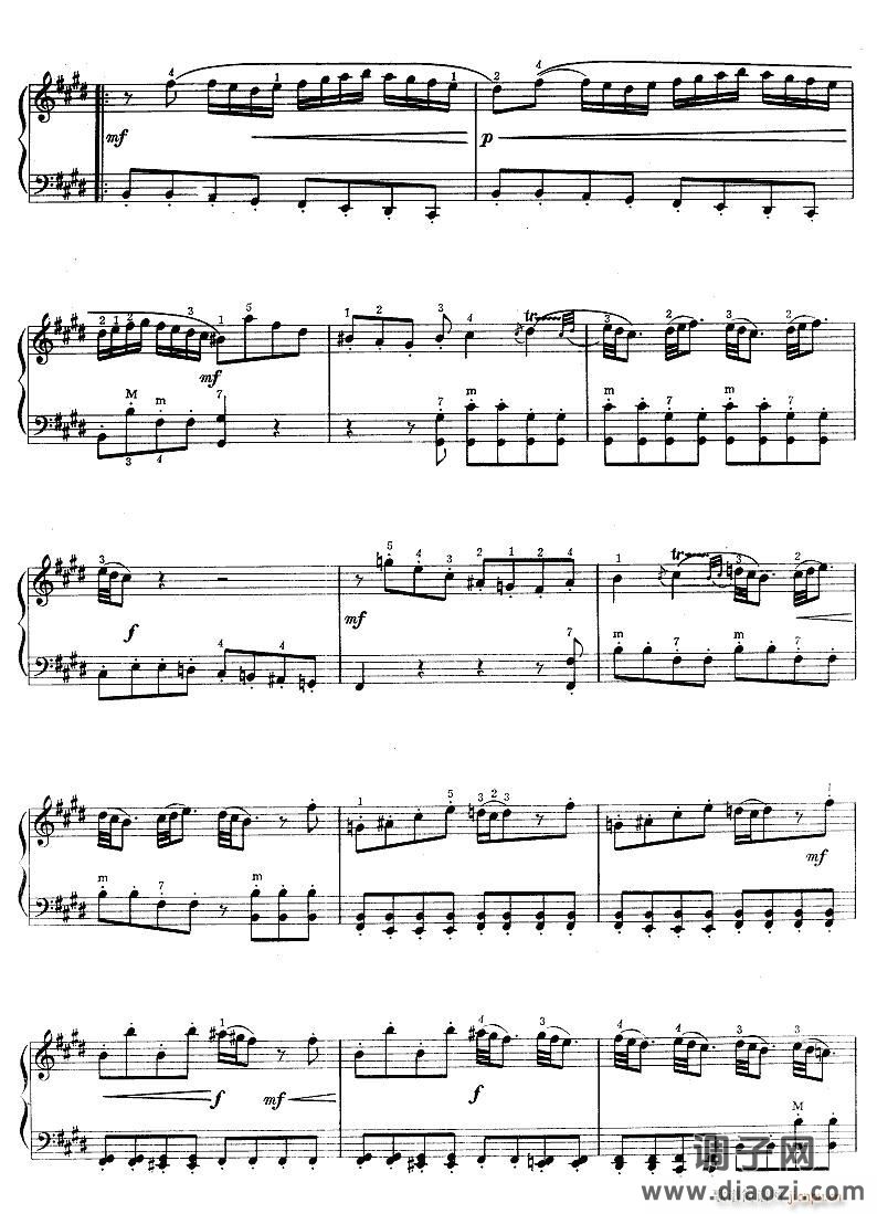 E大调奏鸣曲-手风琴