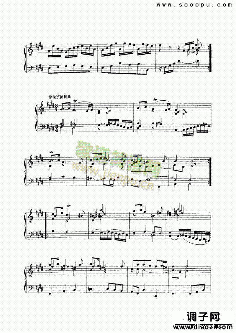 第六法国组曲 键盘类 手风琴