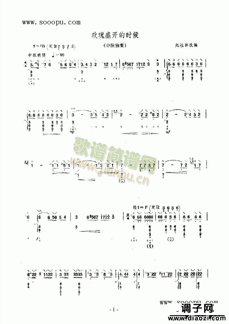 玫瑰盛开的时候 民乐类 阮