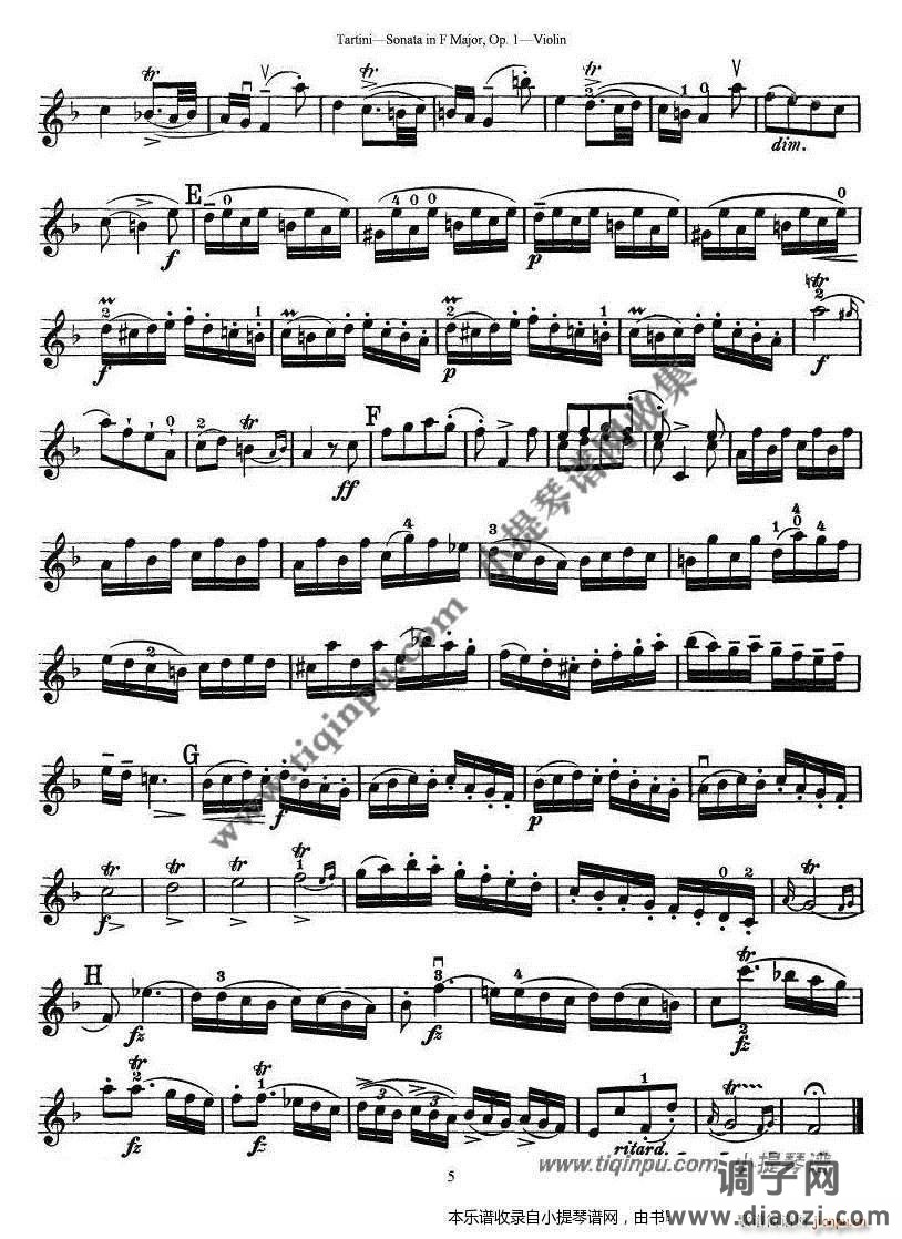 塔蒂尼F大调小提琴奏鸣曲 op 1