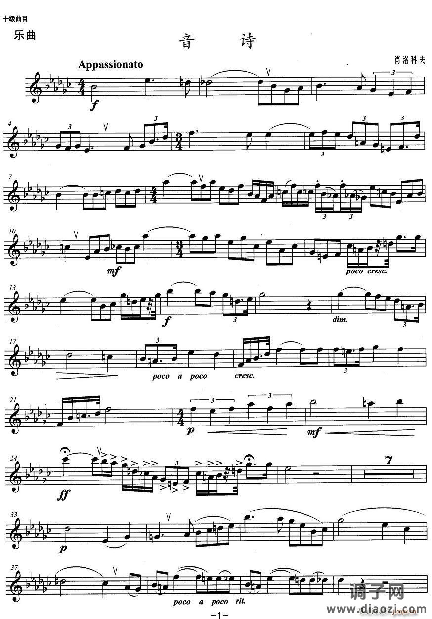 小号考级十级：音诗