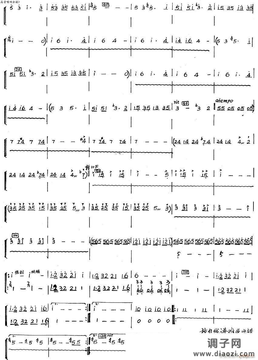 北京喜讯到边寨（高音唢呐分谱）2