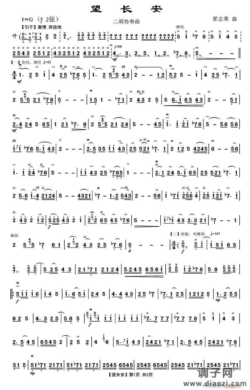 望长安（二胡独奏曲）