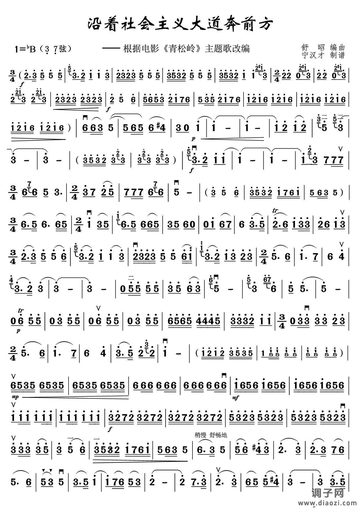 沿着社会主义大道奔前方（二胡独奏版）