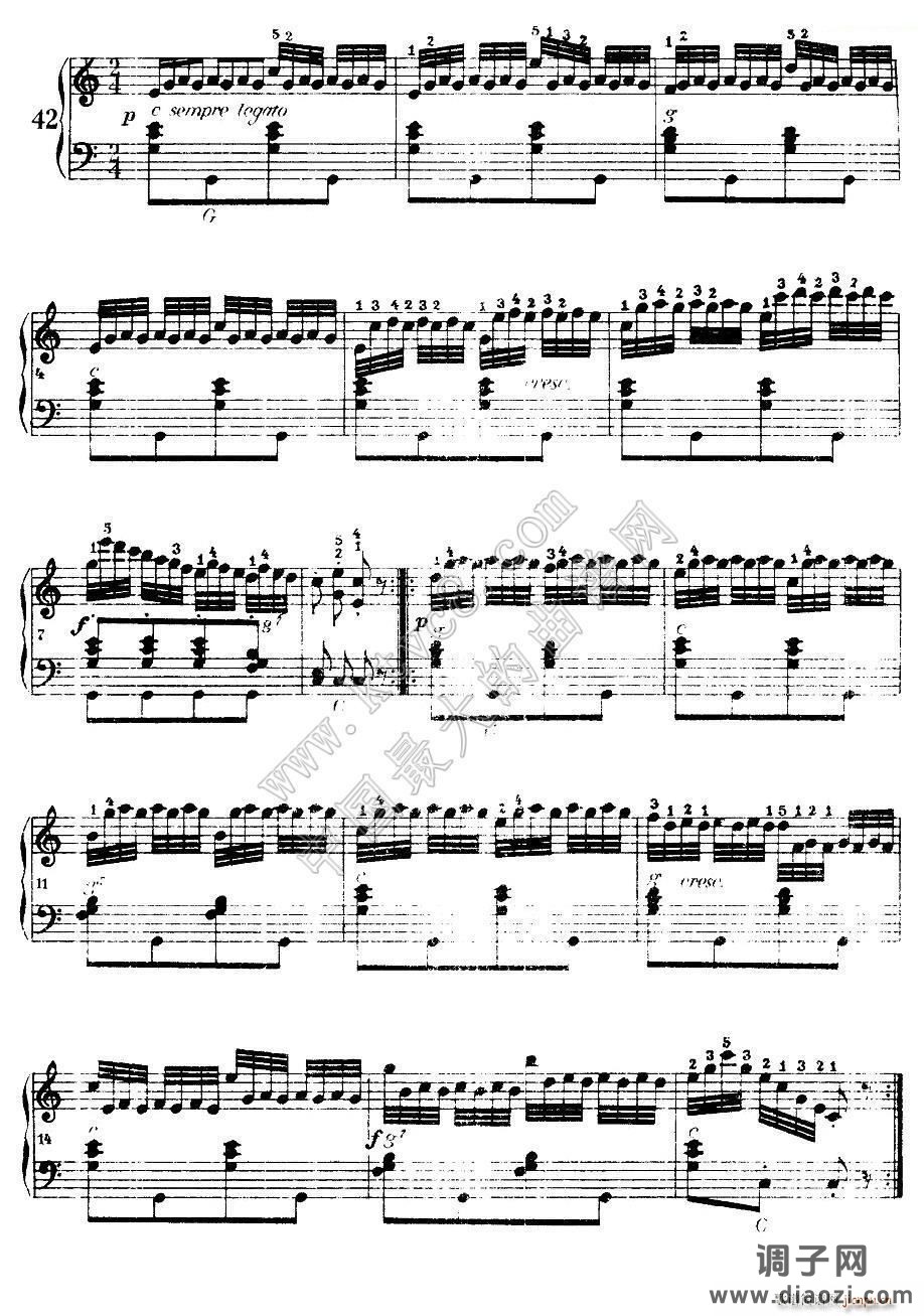 《车尔尼手风琴练习曲集》（第Ⅰ册）（37—44）