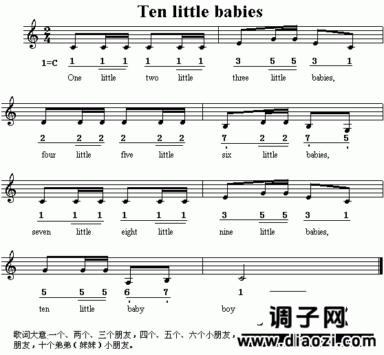 Ten Little Babies（英文儿童歌）