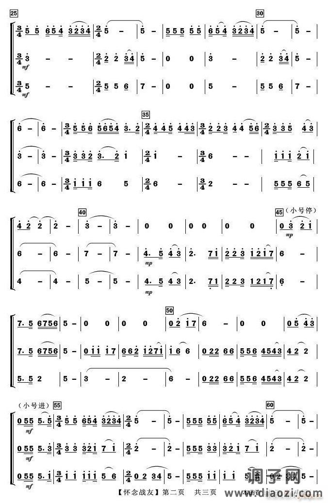 怀念战友(器乐小合奏)2